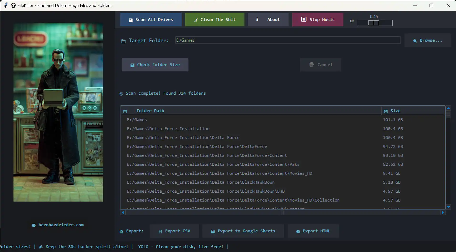 Free Windows disk analyzer tool FileKiller providing storage
management